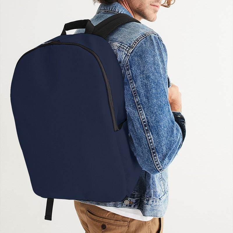 Dark Fully-Muted Indigo Waterproof Backpack (I-FM-DA) - Man CloseUp