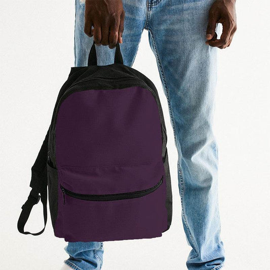 Dark Fully-Muted Magenta Canvas Backpack (M-FM-DA) - Man Holding