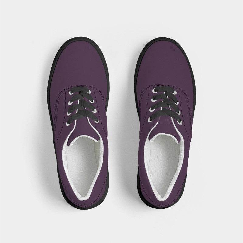 Dark Fully-Muted Magenta Men's Canvas Sneakers (M-FM-DA) - Top