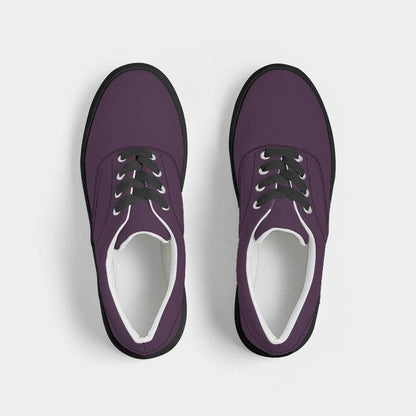Dark Fully-Muted Magenta Men's Canvas Sneakers (M-FM-DA) - Top