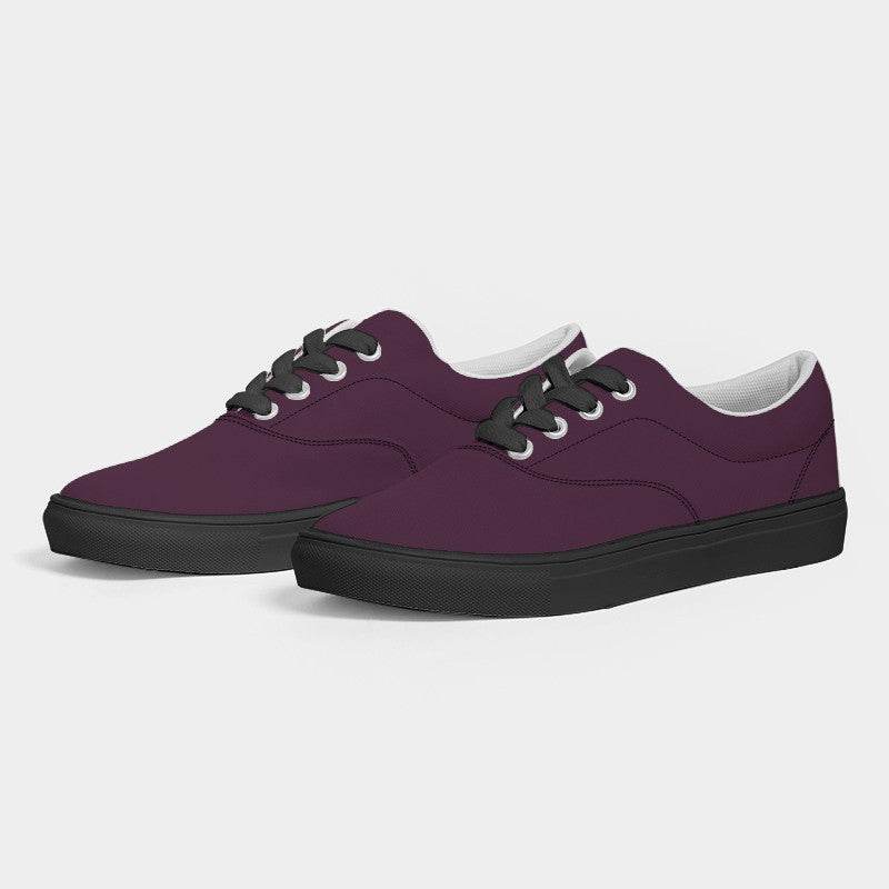 Dark Fully-Muted Magenta Men's Canvas Sneakers (PIM2-FM-DA) - Side 3