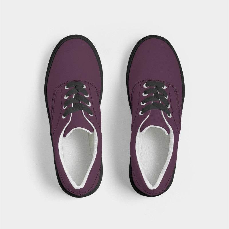 Dark Fully-Muted Magenta Men's Canvas Sneakers (PIM2-FM-DA) - Top