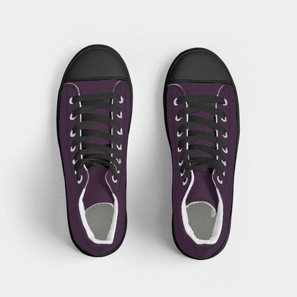 Dark Fully-Muted Magenta Men's High-Top Canvas Sneakers (M-FM-DA) - Top