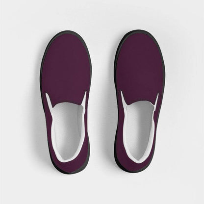 Dark Fully-Muted Magenta Men's Slip-On Canvas Sneakers (PIM2-FM-DA) - Top