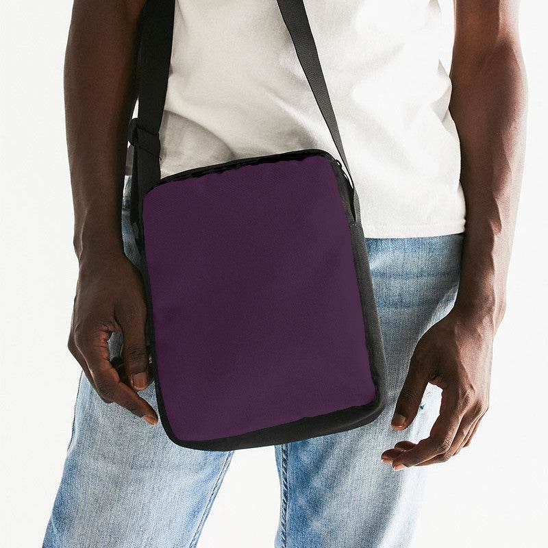 Dark Fully-Muted Magenta Messenger Pouch (M-FM-DA) - Man Front CloseUp