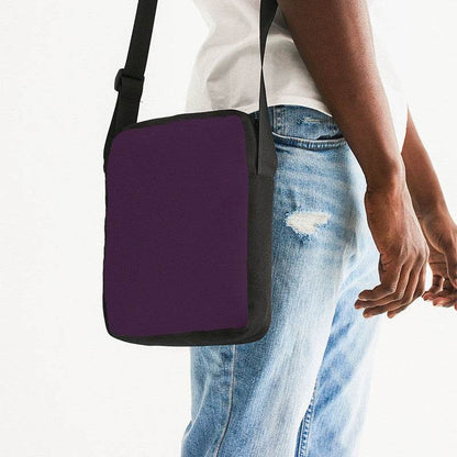 Dark Fully-Muted Magenta Messenger Pouch (M-FM-DA) - Man Side CloseUp