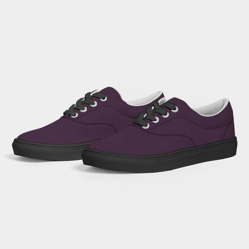Dark Fully-Muted Magenta Women's Canvas Sneakers (M-FM-DA) - Side 3