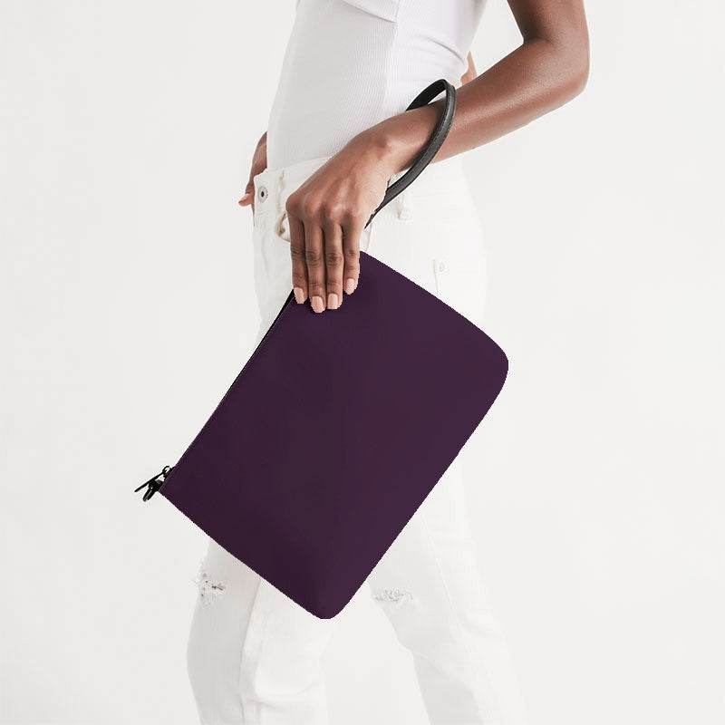 Dark Fully-Muted Magenta Zip Pouch (M-FM-DA) - Side Holding