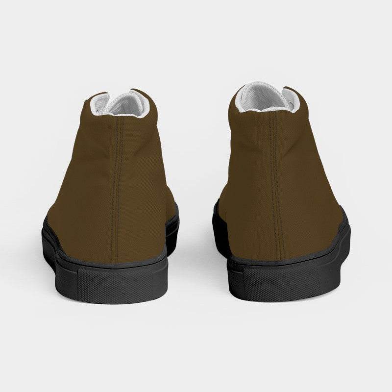 Dark Fully-Muted Orange Women's High-Top Canvas Sneakers (YO2-FM-DA) - Back