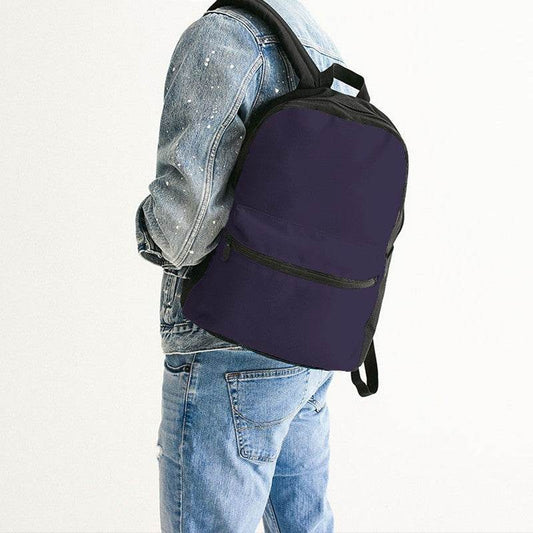 Dark Fully-Muted Purple Canvas Backpack (PU-FM-DA) - Man Back CloseUp