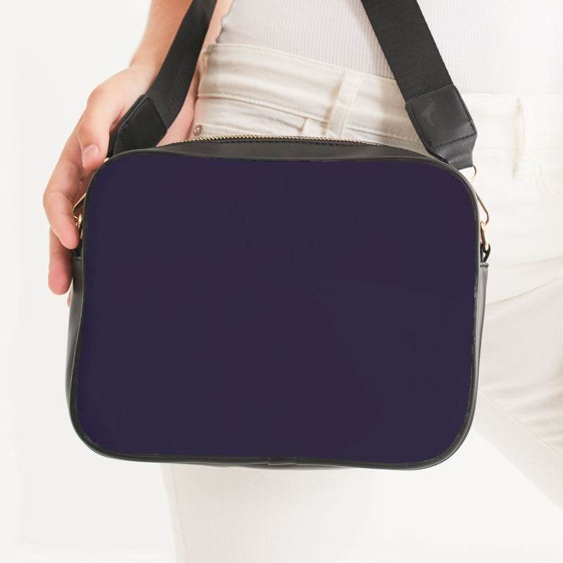 Dark Fully-Muted Purple Crossbody Bag (PU-FM-DA) - Woman Front CloseUp