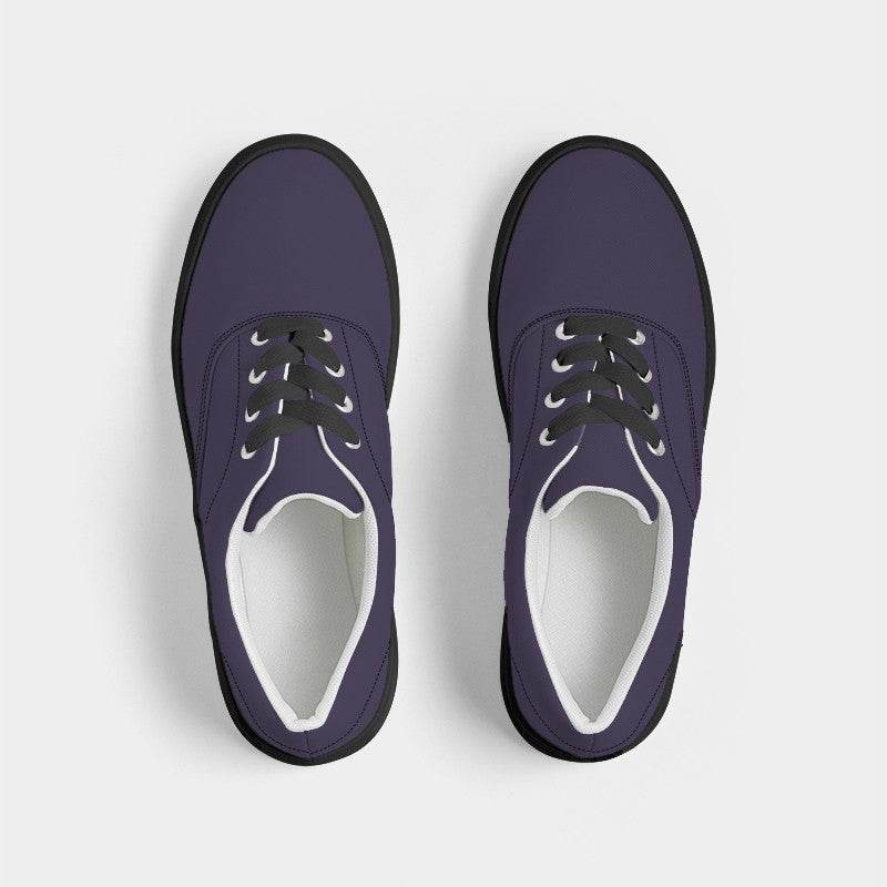 Dark Fully-Muted Purple Men's Canvas Sneakers (PU-FM-DA) - Top