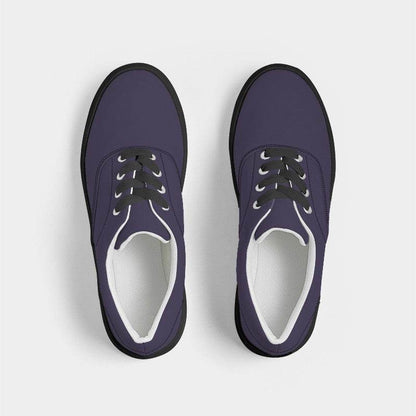 Dark Fully-Muted Purple Men's Canvas Sneakers (PU-FM-DA) - Top