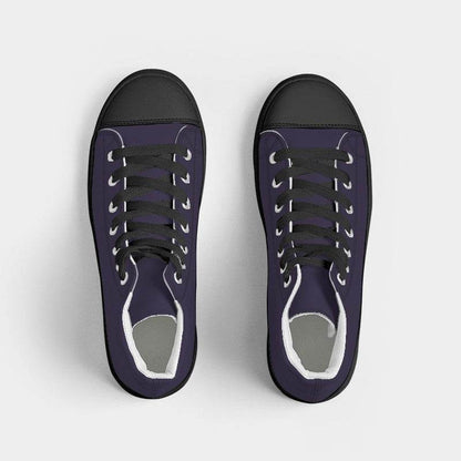 Dark Fully-Muted Purple Men's High-Top Canvas Sneakers (PU-FM-DA) - Top