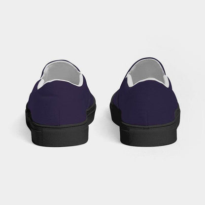 Dark Fully-Muted Purple Men's Slip-On Canvas Sneakers (PU-FM-DA) - Back
