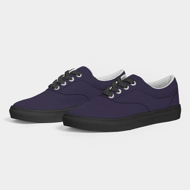 Dark Fully-Muted Purple Women's Canvas Sneakers (PU-FM-DA) - Side 3