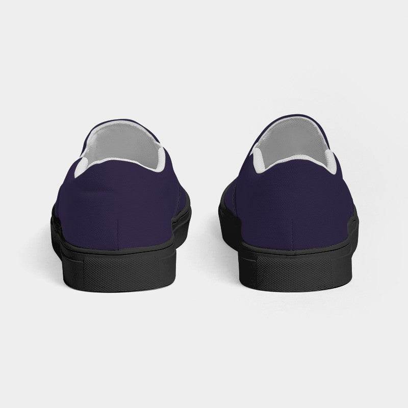 Dark Fully-Muted Purple Women's Slip-On Canvas Sneakers (PU-FM-DA) - Back