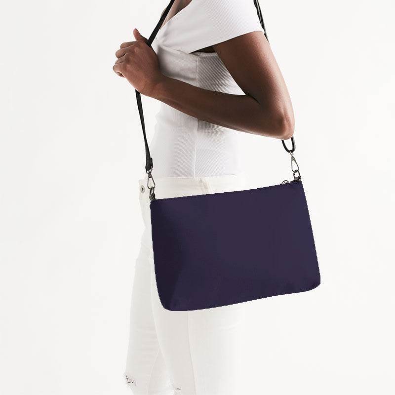 Dark Fully-Muted Purple Zip Pouch (PU-FM-DA) - Side CloseUp