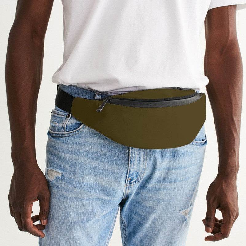 Dark Fully-Muted Yellow Belt Bag (Y-FM-DA) - Man Front CloseUp