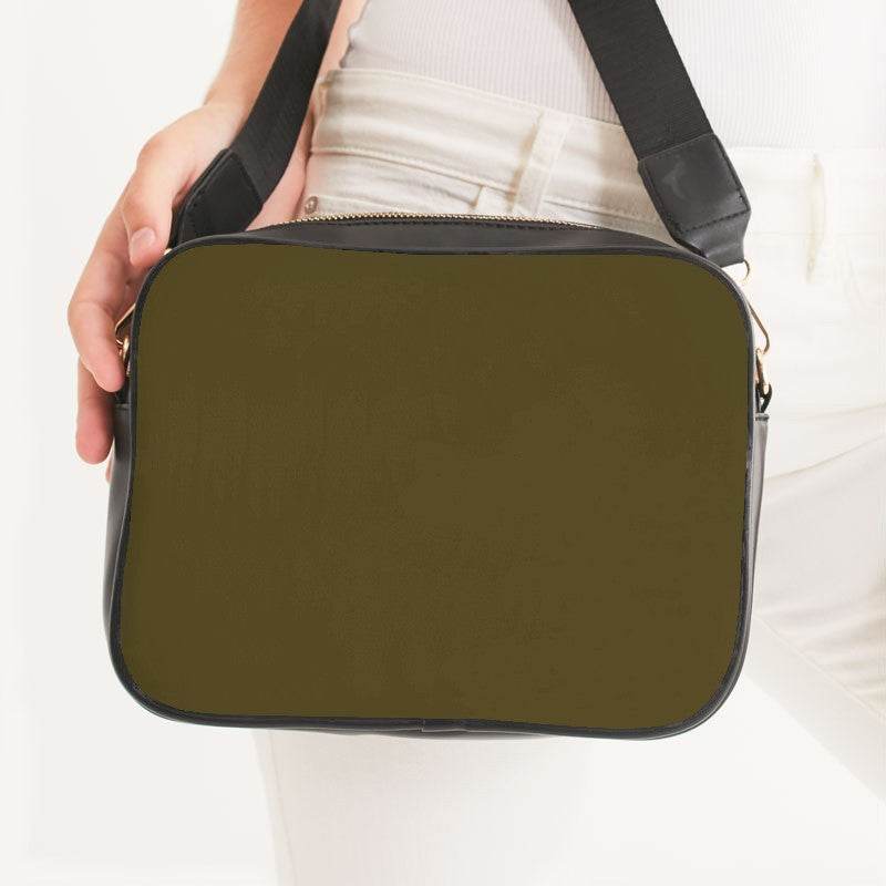 Dark Fully-Muted Yellow Crossbody Bag (Y-FM-DA) - Woman Front CloseUp