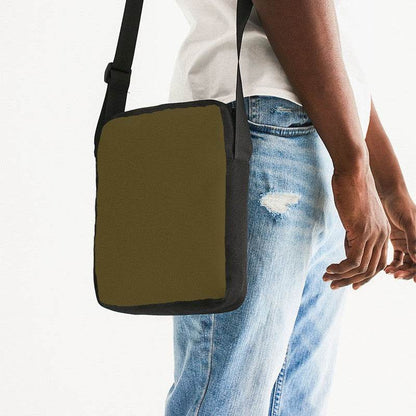 Dark Fully-Muted Yellow Messenger Pouch (Y-FM-DA) - Man Side CloseUp