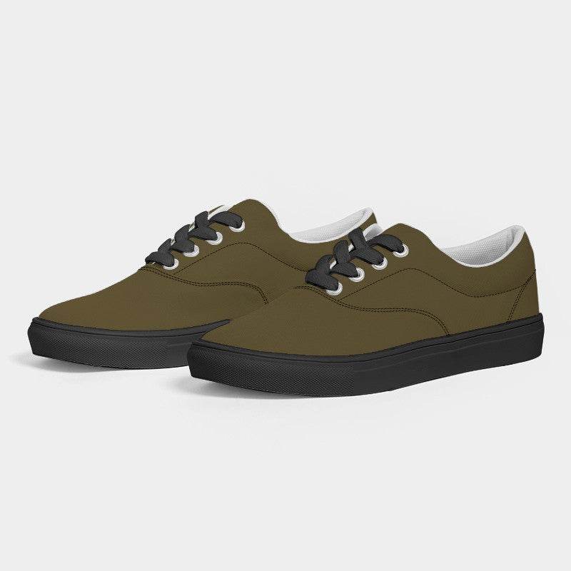 Dark Fully-Muted Yellow Women's Canvas Sneakers (Y-FM-DA) - Side 3
