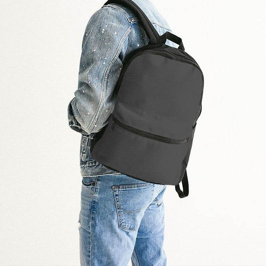 Dark Gray Canvas Backpack (N-FN-MD) - Man Back CloseUp