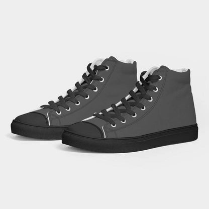 Dark Gray Men's High-Top Canvas Sneakers (N-FN-MD) - Side 3