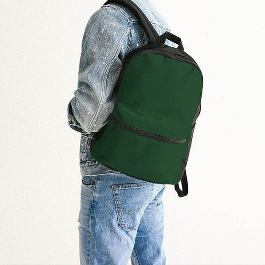 Dark Green Canvas Backpack (G-MU-DE) - Man Back CloseUp