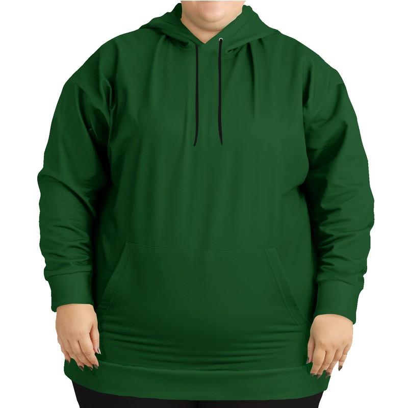 Dark Green Hoodie (C100M0Y100K80) - Woman Front PLUS