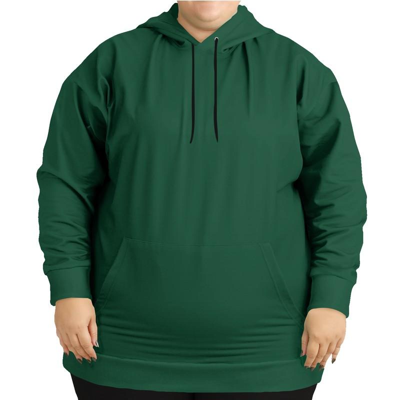 Dark Green Hoodie (C60M0Y60K80) - Woman Front PLUS