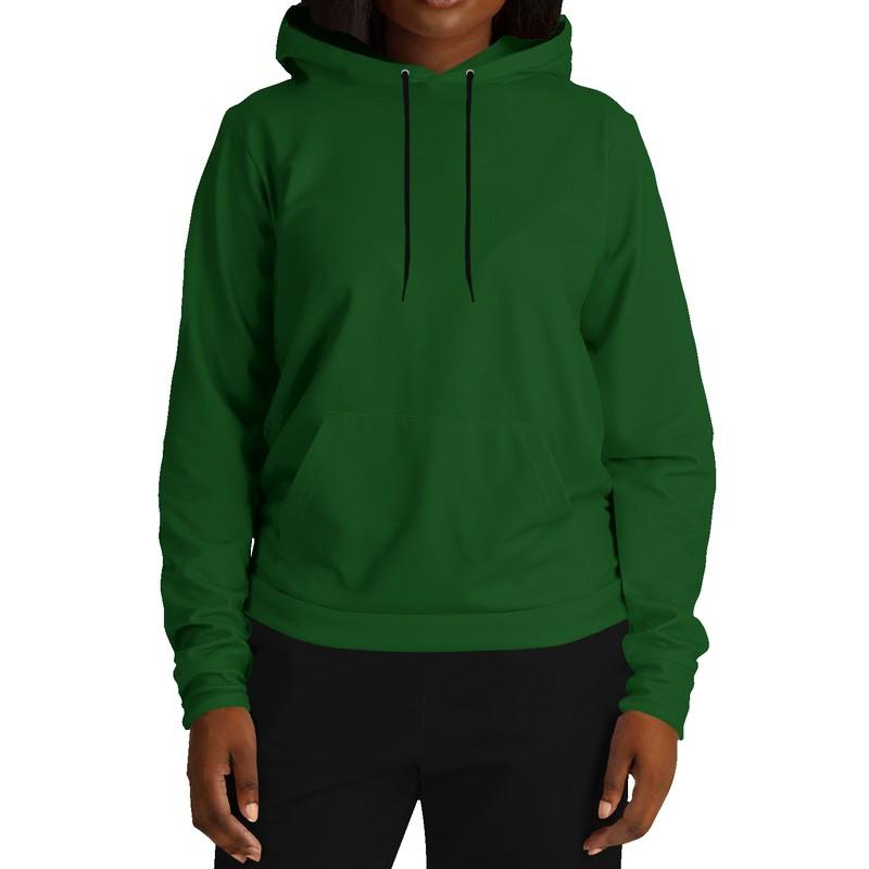 Dark Green Hoodie (C75M0Y100K80) - Woman Front