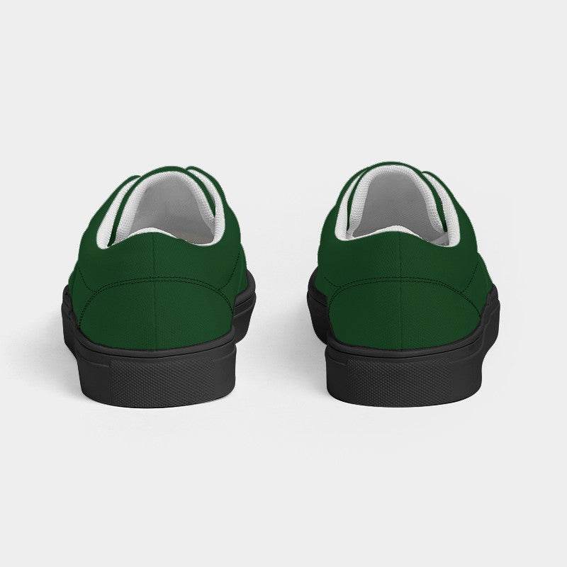 Dark Green Men's Canvas Sneakers (G-MU-DE) - Back