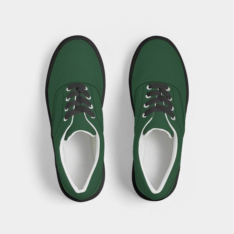 Dark Green Men's Canvas Sneakers (G-MU-DE) - Top