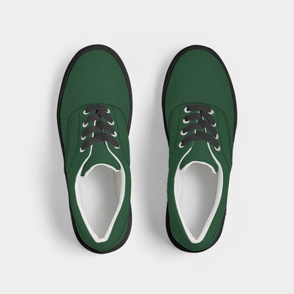Dark Green Men's Canvas Sneakers (G-MU-DE) - Top
