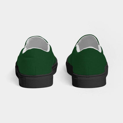 Dark Green Men's Slip-On Canvas Sneakers (G-MU-DE) - Back