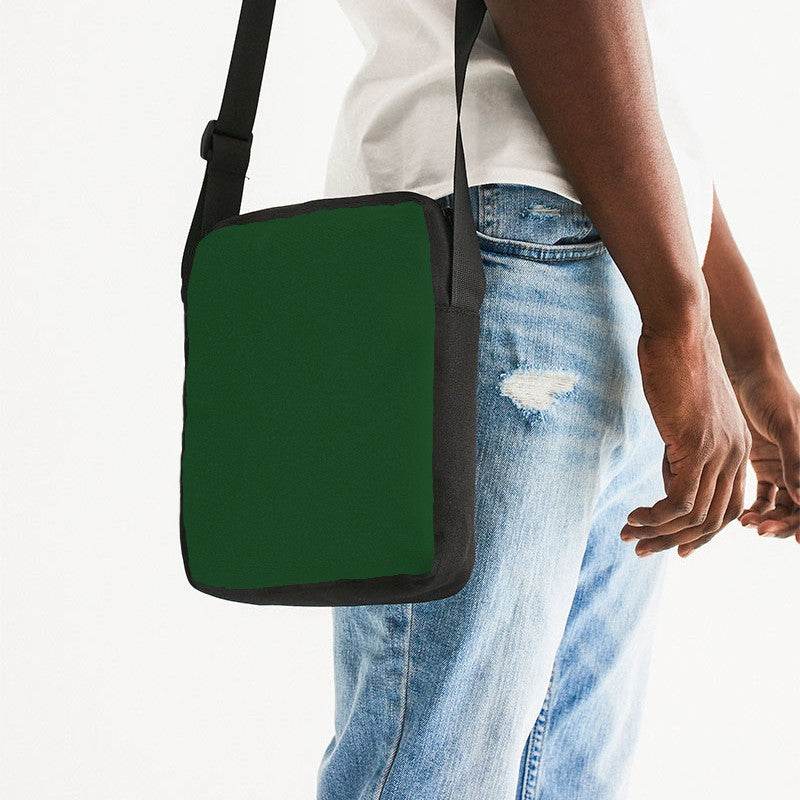 Dark Green Messenger Pouch (G-MU-DE) - Man Side CloseUp