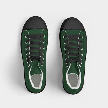 Dark Green Women's High-Top Canvas Sneakers (G-MU-DE) - Top