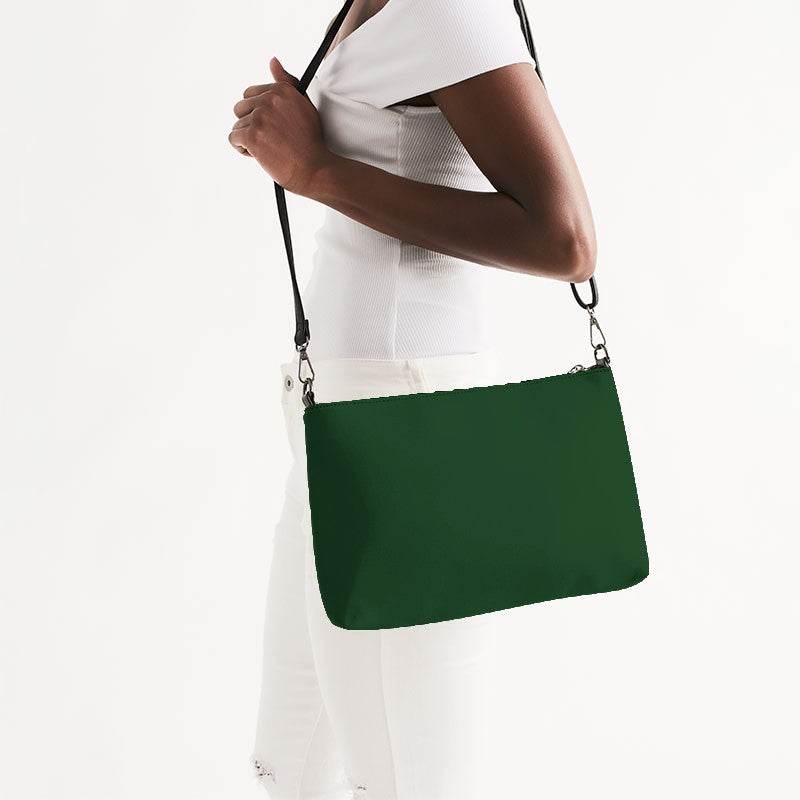 Dark Green Zip Pouch (G-MU-DE) - Side CloseUp