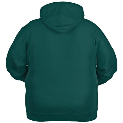 Dark Midtone Blue-Green Hoodie (C80M0Y40K80) - Ghost Back PLUS