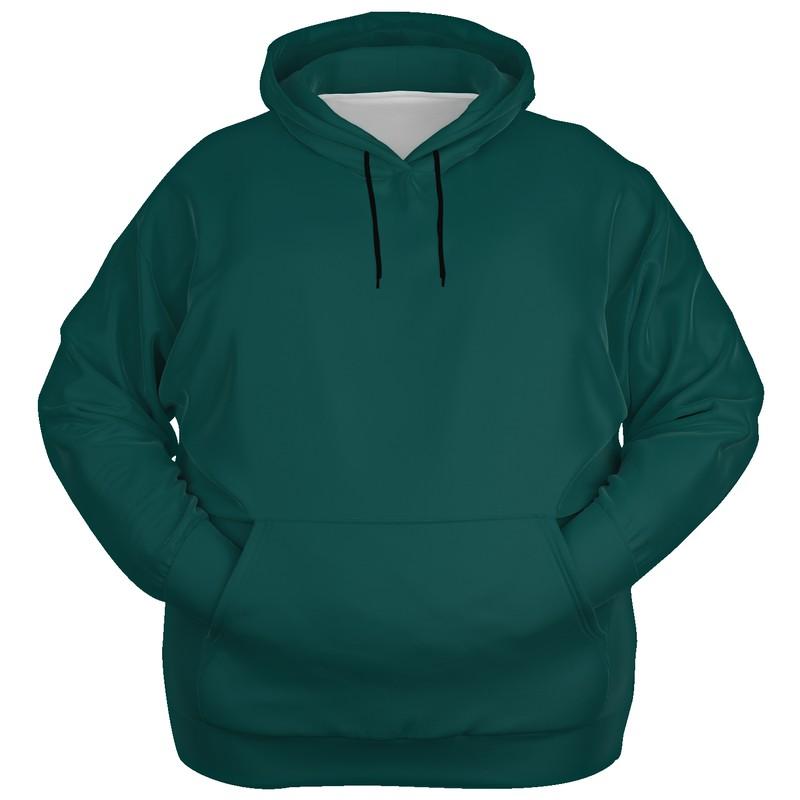 Dark Midtone Blue-Green Hoodie (C80M0Y40K80) - Ghost Front PLUS