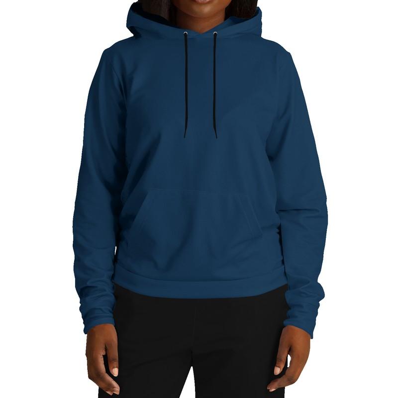 Dark Midtone Blue Hoodie (C80M40Y0K80) - Woman Front