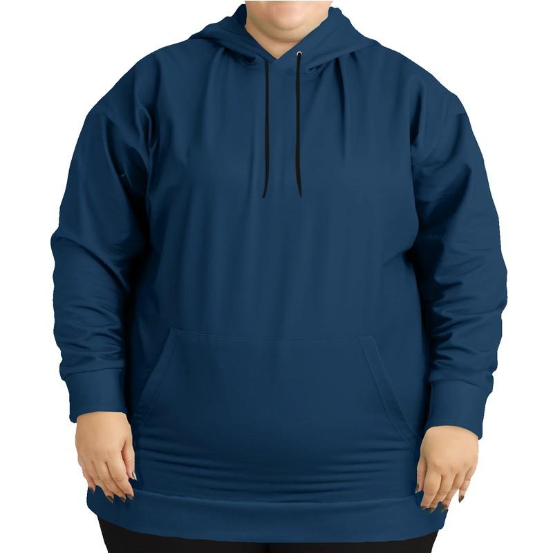 Dark Midtone Blue Hoodie (C80M40Y0K80) - Woman Front PLUS