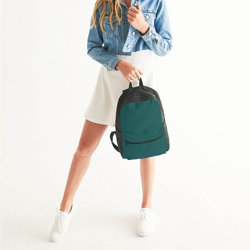 Dark Muted Blue-Green Canvas Backpack (CBG2-MU-DA) - Woman