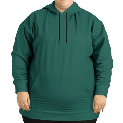 Dark Muted Blue-Green Hoodie PLUS (BG-MU-DA) - Woman Front PLUS