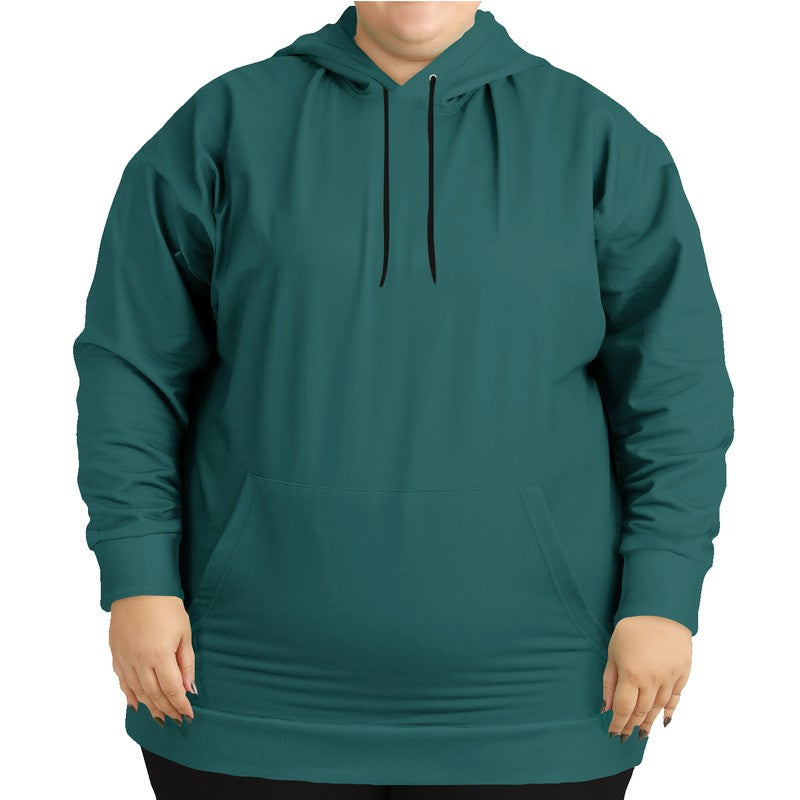 Dark Muted Blue-Green Hoodie PLUS (CBG2-MU-DA) - Woman Front PLUS