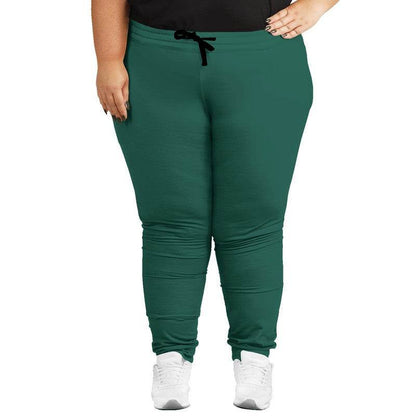 Dark Muted Blue-Green Joggers PLUS (BG-MU-DA) - Woman Front PLUS