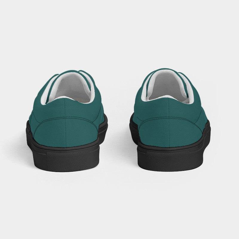 Dark Muted Blue-Green Men's Canvas Sneakers (CBG2-MU-DA) - Back