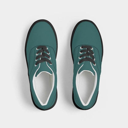 Dark Muted Blue-Green Men's Canvas Sneakers (CBG2-MU-DA) - Top