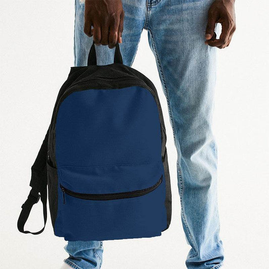 Dark Muted Blue Canvas Backpack (IB2-MU-DA) - Man Holding